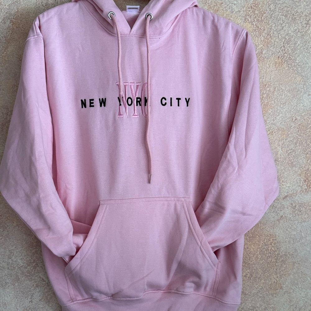 Pink unisex oversized Hoodie with New York City Print